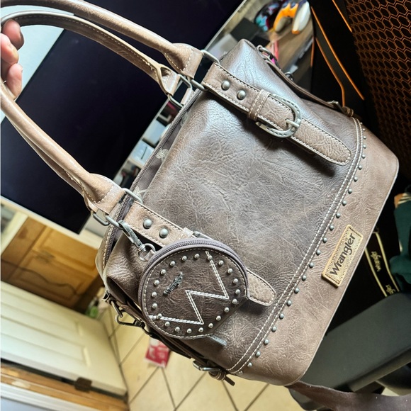 Wrangler Handbags - Wrangler Women's Taupe Satchel